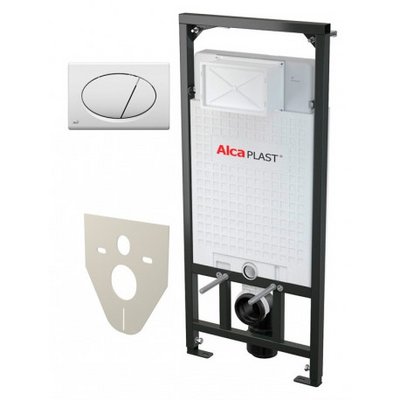 Инсталляционная система ALCAPLAST A-101/1120 комплект 4в1 кнопка M-070