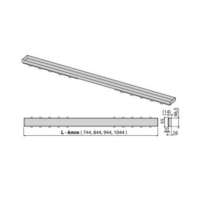 Решетка для желоба Alcaplast, TILE-850