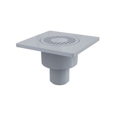 Трап 150x150/50 прямой, нерж. решетка и кант, гидр-р-комб Valfex