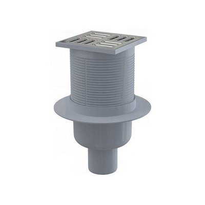 Трап 105x105/50 прямой, нерж. решетка,  гидр-р-комб SMART. Alcaplast