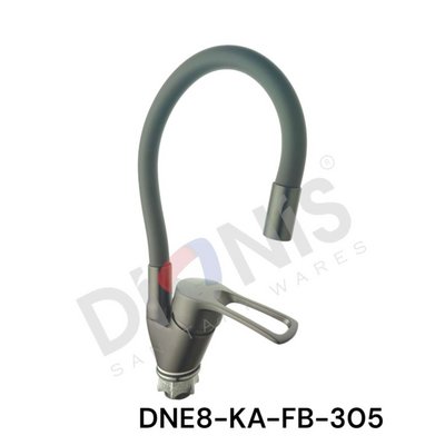 Смеситель д/мойки DIONIS DNE8-KA-FB-305, картр. d40 керам.графит, гайка, серый излив