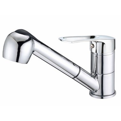 Смеситель д/мойки DIONIS DLA14-304, картр. d40, выдвиная лейка, 2-я шпилька