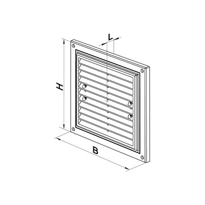 Решетка вентиляцион.пласт.EV 155*155c гравитационные жалюзи, коричневая