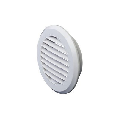 Решетка вентиляцион.пласт.EV круглая, 145 круглая с фланцем d100 (ПКР 145/100)