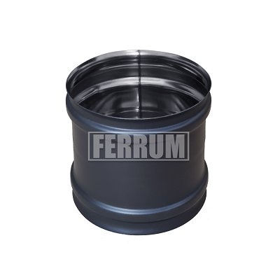 Адаптер ММ (430/0,8 мм/эмаль /600° черная)  Ф115, дымоход FERRUM
