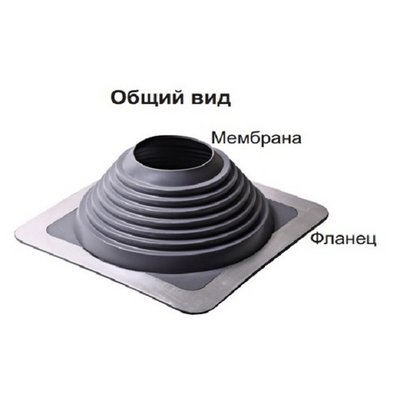 Манжета уплотнительная кровельная прямая №8, серый (178-330мм), дымоход FERRUM