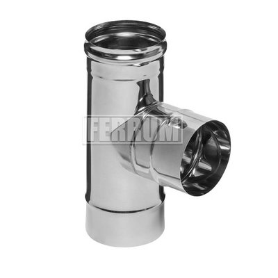 Тройник-Д 90° (430/0,5мм) Ф115, дымоход FERRUM