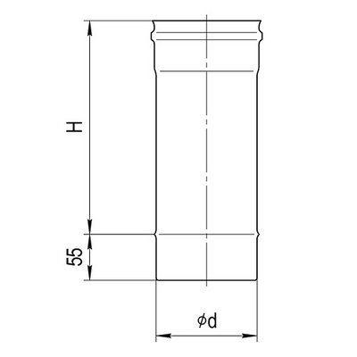 Дымоход 0,5м (430/0,5 мм) Ф115