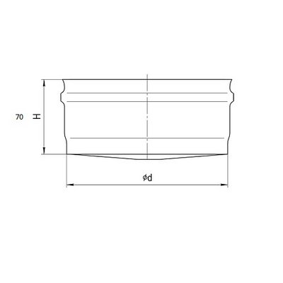 Заглушка внешняя д/трубы (430/0,5 мм) Ф150 (нижняя), дымоход FERRUM