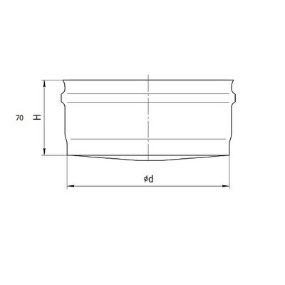Заглушка внешняя д/трубы (430/0,5 мм) Ф115 (нижняя), дымоход FERRUM