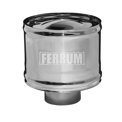 Зонт-К с ветрозащитой (430/0,5 мм) Ф180, дымоход FERRUM