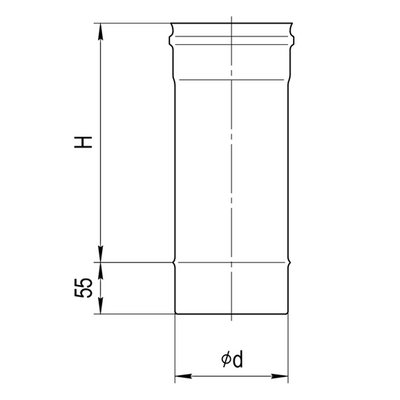Дымоход 0,25м (430/0,8 мм) Ф115
