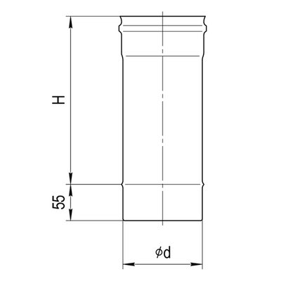 Дымоход 0,25м (430/0,5 мм) Ф150