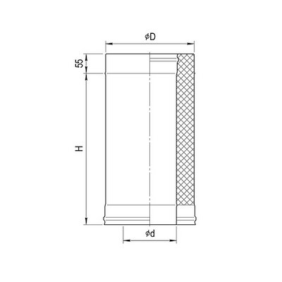 Сэндвич труба 1,0м (430/0,5мм + нерж.) Ф130х200, дымоход FERRUM