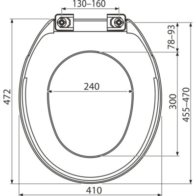 Сиденье для унитаза, дюропласт Bello IVANICPLAST Elegance, мет. клепеж