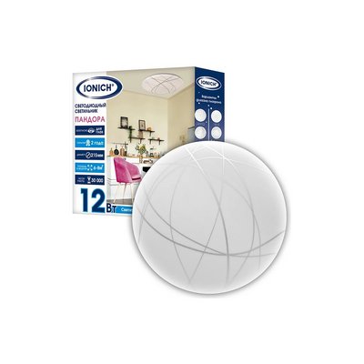 Светильник Пандора IONICH серия 22020 12W 6500К, 850LM, 215