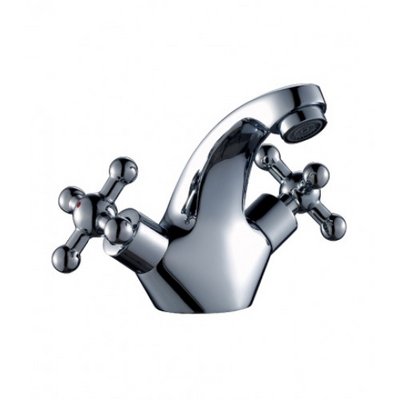 Смеситель д/мойки/умыв ROSSINKA, монолит.излив 84мм, р/ДВ, хром, латунь