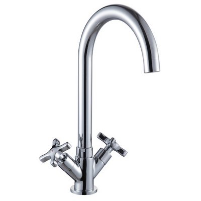 Смеситель д/мойки/умыв ROSSINKA, выс.монолит.излив 165мм, р/ДВ, хром, латунь