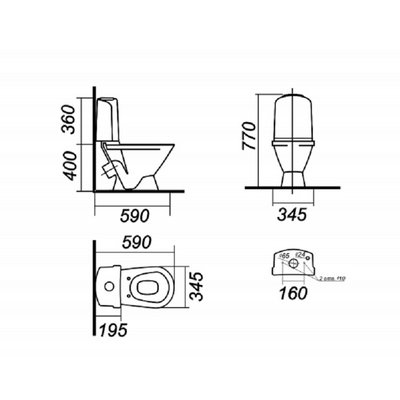 Унитаз компакт Classic Basic LuxeTM (арматура 2-режим. 