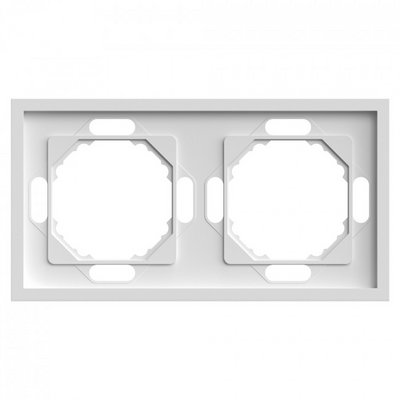 Рамка двойная ЭМИЛИ Белый фарфор soft touch PFR00-5001-01/ 22