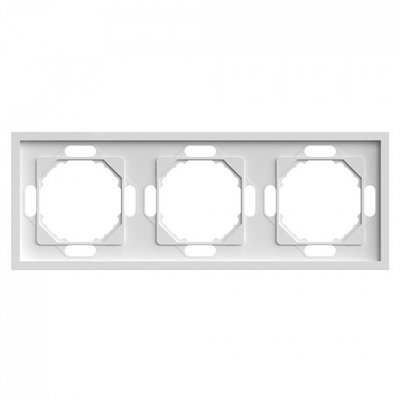 Рамка тройная ЭМИЛИ Белый фарфор soft touch PFR00-5003-01/ 15