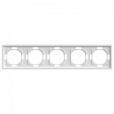 Рамка пятиместная ЭМИЛИ Белый фарфор soft touch PFR00-5005-01/ 10