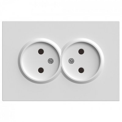 Розетка 2гн б/з ЭМИЛИ Белый фарфор,16А с защ.шторкой, soft touch RST16-5116-01/ 8