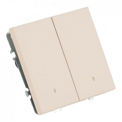 Выкл Эмили 2кл Кашемир,  с идикатором 10А, soft touch  RSW10-5102-08/ 12