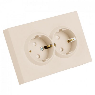 Розетка 2гн с/з ЭМИЛИ Кашемир, 16А с защ.шторкой, soft touch RST16-5114-08/ 6