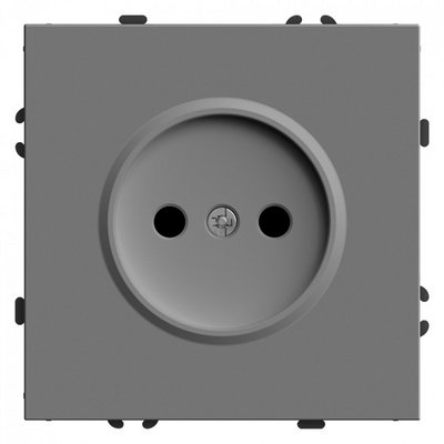 Розетка 1гн б/з ЭМИЛИ Платиново-серый 16А с защ.шторкой, soft touch RST16-5109-10/12