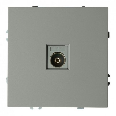 Розетка 1гн, TV , ЭМИЛИ Платиново-серый soft touch PFR00-5108-10 75 Ом/ 12