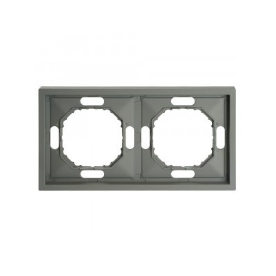 Рамка двойная ЭМИЛИ Платиново-серый soft touch  PFR00-5002-10/ 22