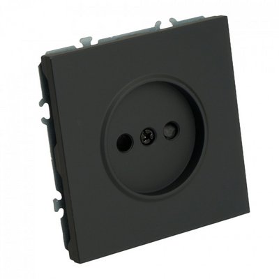 Розетка 1гн б/з ЭМИЛИ Черный уголь 16А с защ.шторкой, soft touch RST16-5109-05/ 12