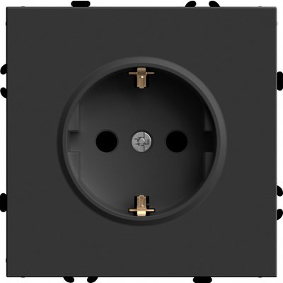 Розетка 1гн с/з ЭМИЛИ Черный уголь 16А с защ.шторкой, soft touch RST16-5110-05 /12