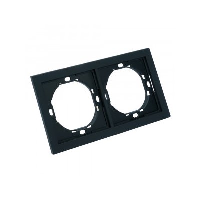 Рамка двойная ЭМИЛИ Черный уголь soft touch PFR00-5002-05/ 22