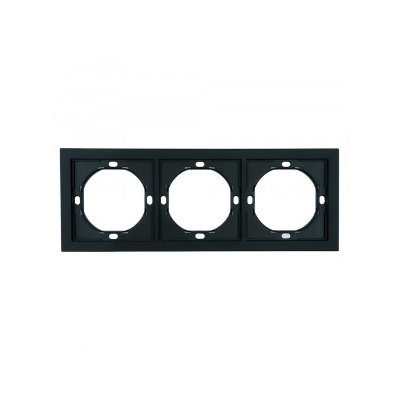 Рамка тройная ЭМИЛИ Черный уголь soft touch PFR00-5003-05/ 15