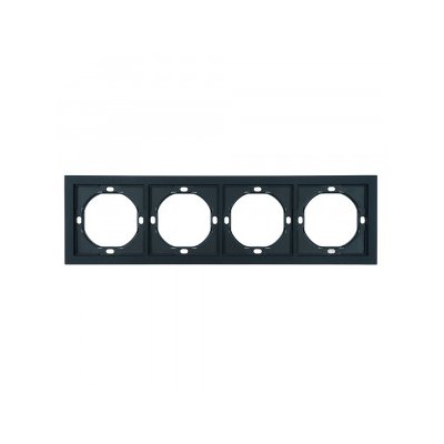 Рамка четырехместная ЭМИЛИ Черный уголь soft touch PFR00-5004-05/ 10