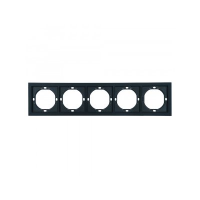Рамка пятиместная ЭМИЛИ Черный уголь soft touch PFR00-5005-05/ 10