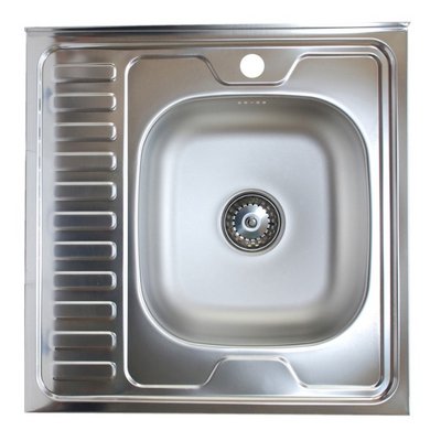 Мойка нерж. накл. 0,6х0,6 (201) правая 0,4мм, 1,5