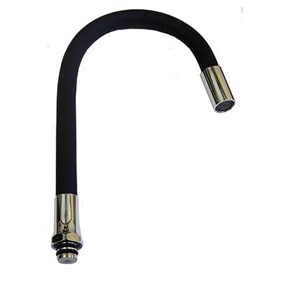 Излив гибкий силиконовый черный 50см