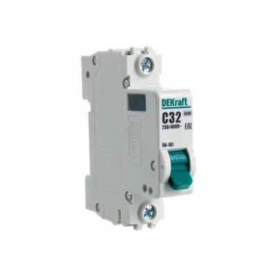 Автоматический выключатель 1п 32А Dekraft