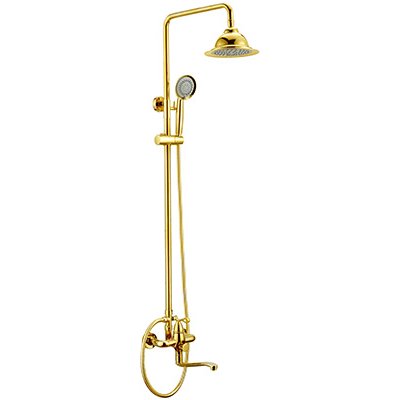 Смеситель д/ванны с душевой стойкой NECKAR (OLD GOLD) 41614, многокомандный, стационарн. труб