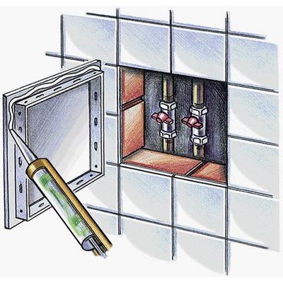 Дверца ревизион.пласт.Д 200*250(D200*250мм)белый арт.1140