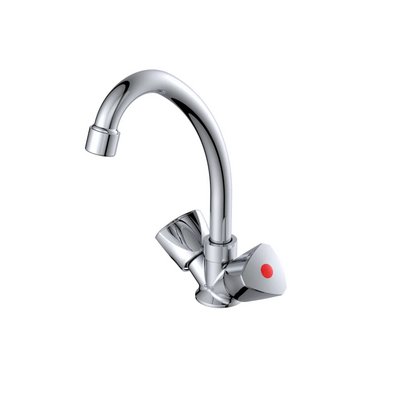 Смеситель д/мойки/умыв Oasis, латунь двухвентильный, нерж, шпилька