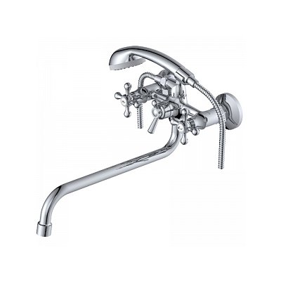 Смеситель д/ванны Oasis, латунь,  маховик крест, S длин. излив