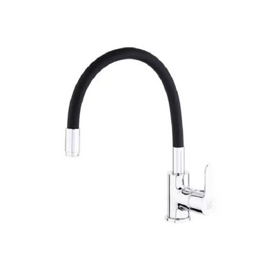 Смеситель д/мойки Sanday SD566604-07 ,латунь, картридж D35,гайка,черный излив