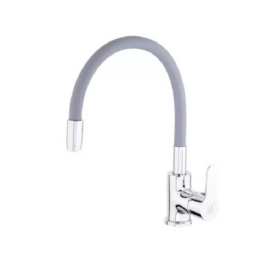 Смеситель д/мойки Sanday SD566604-09 ,латунь, картридж D35,гайка, серый излив