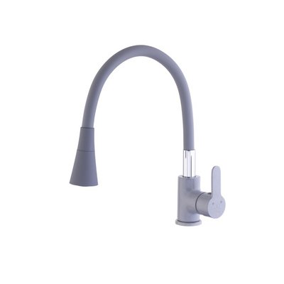 Смеситель д/мойки Sanday SD564904-09, латунь, картридж D35,гайка, графит, гиб  излив