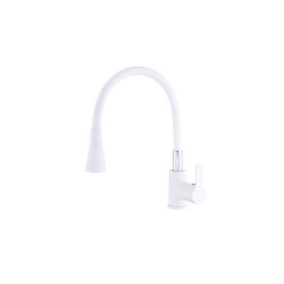 Смеситель д/мойки Sanday SD564604-06, латунь, картридж D35,гайка, белый, гиб  излив