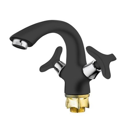 Смеситель д/мойки/умыв TRIGOR SBC1-FD-533, мах. крест, гайка, черный